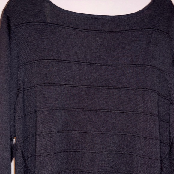 Lane Bryant Black Long Sleeve Knit Midi Dress with Subtle A-Line - Picture 9 of 9